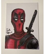 Deadpool  X-Men Sketch Card By Frank Forte Original Art Marker Drawing - $23.38