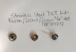 Stainless Steel DOT Button Socket and Screw #8 Kit 5/8&quot; 1 SET - £3.65 GBP