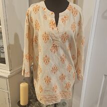 TAHARI Cream Linen Blend Tunic Size 1X - $31.68