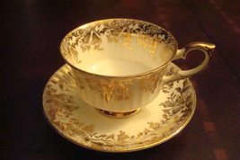 Compatible with Paragon Compatible with England Cup and Saucer, Cream Color, Gol - £43.14 GBP