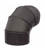 6 in. Stove Pipe Elbow Black Wood Burning Adjustable Angle Round Pipe Ve... - $20.19 CAD
