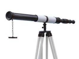 Nautical Decoration Telescope With Stand Brass Harbor Master Telescope Size 39&quot; - £156.13 GBP