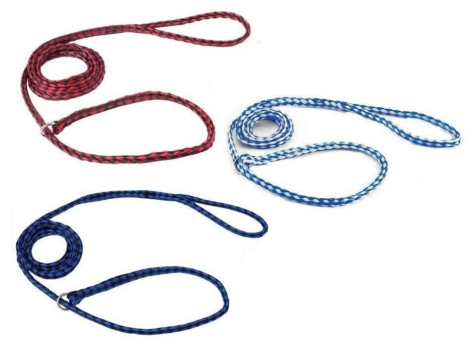 Braided Poly Dog Leads Slip Style Kennel Pet Leash O Ring 5ft Long Choos... - $15.73+