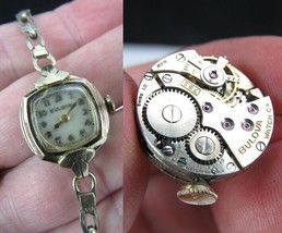 Vintage Bulova watch Ladies  10K GOLD 1/40 rgp 17 JEWELS Wrist 1950&#39;s WORKS - £31.75 GBP