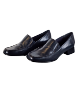 BASS Linda Black Leather Slip On Work Church Shoes Size 7.5 M - £16.32 GBP