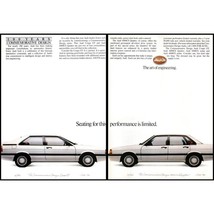 1986 Audi Coupe GT and 4000CS Quattro Sedan 2 Page Vintage Print Ad Wall Art - $10.97