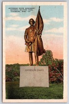 Jefferson Davis Monumento Vicksburg Mississippi Ms Unp Lino Cartolina A13 - £5.67 GBP