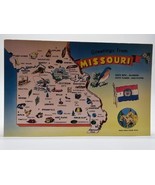 Map Greetings From Missouri Food Natural Resources MO Postcard August 1973 - £7.41 GBP