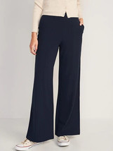 Old Navy PowerSoft Wide Leg Pants Womens L Navy Blue High Rise Pull On NEW - £26.01 GBP