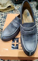 +2 Men Leather Shoes Made In ITALY IT 6 39 US 7 Vero Cucio Loafers gray - £44.83 GBP
