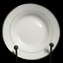 Gibson Designs ANNIVERSARY PLATINUM Rim Soup Bowl 8&quot; D  White China Dinn... - £8.70 GBP