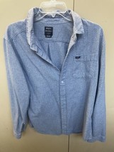 RVCA Curren Caples Blue Mens Long Sleeve Button Down Shirt Size Large Sl... - $24.75