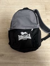 Lonsdale Backpack Travel Bag Black Gray Rare Punk Oi Skinhead Cock Sparr... - £32.15 GBP