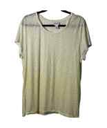 Weekends by Chicos Women Burnout T Shirt Size XL 3 Yellow Ombre Scoop Neck - £11.17 GBP