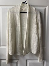 Hollister Juniors Size Small Cream Open Knit Front Cardigan Sweater - £15.39 GBP