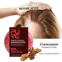 Organic Cinnamon Shampoo Bar Prevent Hair Loss Thickening Grow Soap Anti Itchy - £13.04 GBP
