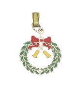 Sterling Silver And Enamel Christmas Wreath Charm - £35.36 GBP