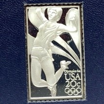 Franklin mint postage stamp sterling silver Olympics 1984 USA womens broad jump - £19.71 GBP