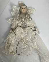Kurt Adler Christmas Louis Nichole Porcelain Laced Angel Ornament Tree Topper - £24.25 GBP