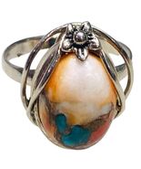 BBJ Sterling Silver Navajo Natural Spiny Oyster Gemstone Cluster Ring Si... - €82,34 EUR
