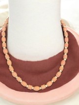 Vintage Pink Beaded Necklace 20&quot; Matinee Pastel Retro Jewelry w/ Lobster... - £19.68 GBP