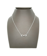 Tiffany &amp; Co. Sterling Silver Small Infinity Pendant Necklace 18" Adjust... - $388.26