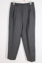 Vtg Rafaella 14 Gray Worsted Wool Pleated High Waist Pants Lined - £23.53 GBP