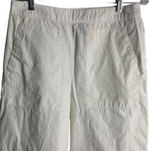 Mossimo Wide Leg Trouser Pants 10 White Large Pockets High Waisted Cotton - $23.17