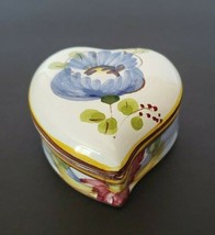 Vtg Floral Heart shaped Trinket box Jay Willfred Andrea by Sadek Ring Portugal - £12.02 GBP