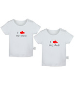 I Love My Dad &amp; Mom Print Tshirt Newborn Infant Baby T-shirts Graphic Te... - £15.44 GBP