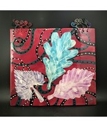 Abstract Leaves Original Tile Art Signed &quot;Lucinda&quot; c.1994, 10.5&quot;x9.5&quot;: OBO - $448.92 MXN