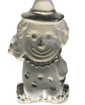 Viking Glass CLOWN Figural Paperweight Clear Frosted Heavy Vintage - $35.09