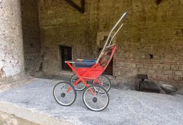 Emmaljunga toy metal doll carriage, vintage mid century metal toy carriage - $100.00