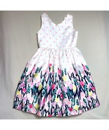 Gymboree Floral Pattern Fit &amp; Flare Girls 10 Spring Summer Party Dress P... - £24.85 GBP