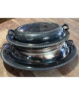 2 Vintage Wm Rogers Silverplate Covered Oval Casserole Serving Dish / Tray - $351.62 MXN