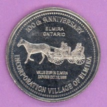 1986 Elmira Ontario Trade Token or Trade Dollar Horse Drawn Carriage Bandstand - £4.75 GBP