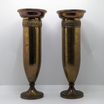 Pair of Arts &amp; Crafts Brass Vases by Beldray, Antique - £28.48 GBP