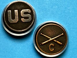 CIRCA 1910-1937, U.S. AND ARTILLERY, C BATTERY, COLLAR DISKS TYPE I, ENL... - €12,96 EUR