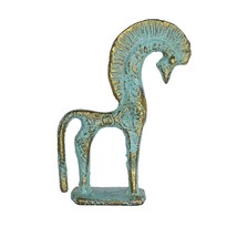 Vintage Etruscan Trojan Horse Brass Bronze Sculpture Mid Century Greek Mythology - £31.89 GBP