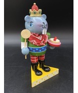 Rat Mouse King Crown Nutcracker Christmas Bandana Chef Holding Cake 6” - $17.81