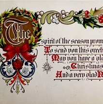 Seasonal Spirit Greeting Victorian Postcard Christmas 1900s Embossed PCB... - £15.68 GBP