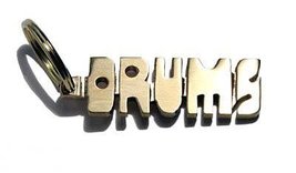 DRUMS Laser-cut Brass Keychain Gift for Drummer - $19.95