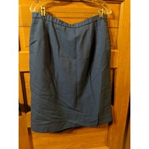 Pendleton Size 16W Straight Skirt Blue Slit Business Wool Womens - £15.96 GBP