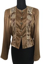 Platinum Dorothy Schoelen Size 6 S/M Lined Jacket Blazer Embellished But... - $59.79