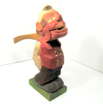 Vintage Figural Gnome Old Man Nutcracker Handmade Wood Carved Holiday Display - £67.96 GBP