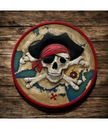 Spoontiques Pirate Skull and Crossbones Maps X  9.5&quot; x 9.5&quot; Round Sign - €23,88 EUR