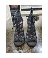 Steve Madden Black Women&#39;s Suede Leather Strappy Block Heeled Casual San... - €25,35 EUR