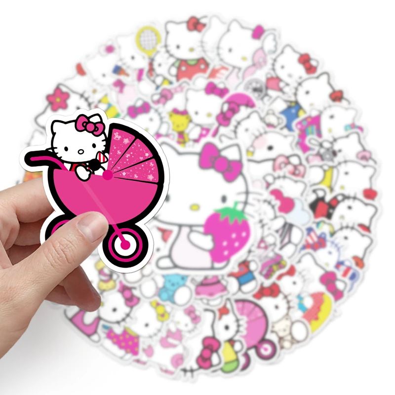 Play Sanrio Cartoon Anime Kawaii Hello Kitty Stickers for Laptop Suitcase Statio - £22.91 GBP