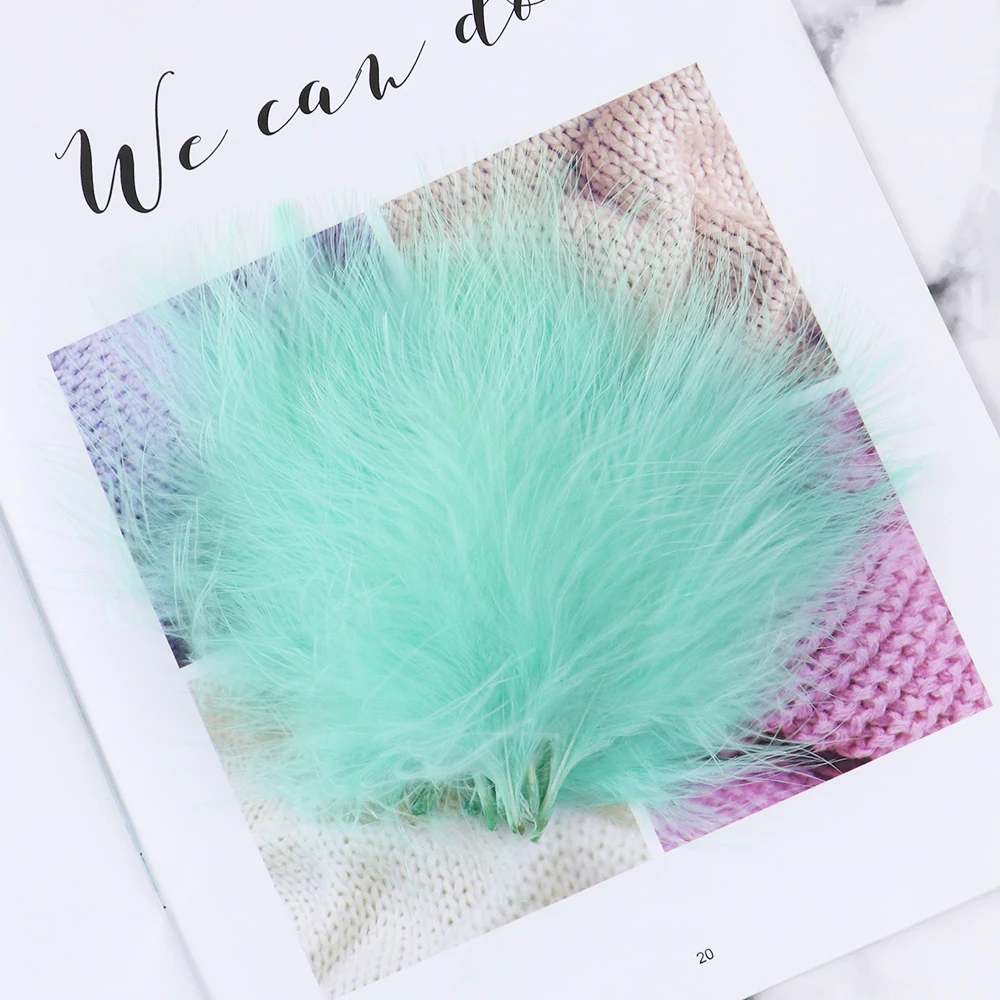 House Home 50/100pcs Mint Turkey Feathers Fluffy and Soft Crafts Feather  for DI - £19.98 GBP