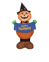 Airblown Inflatables Pumpkin with Hat and Happy Halloween New 4 Ft - £36.00 GBP